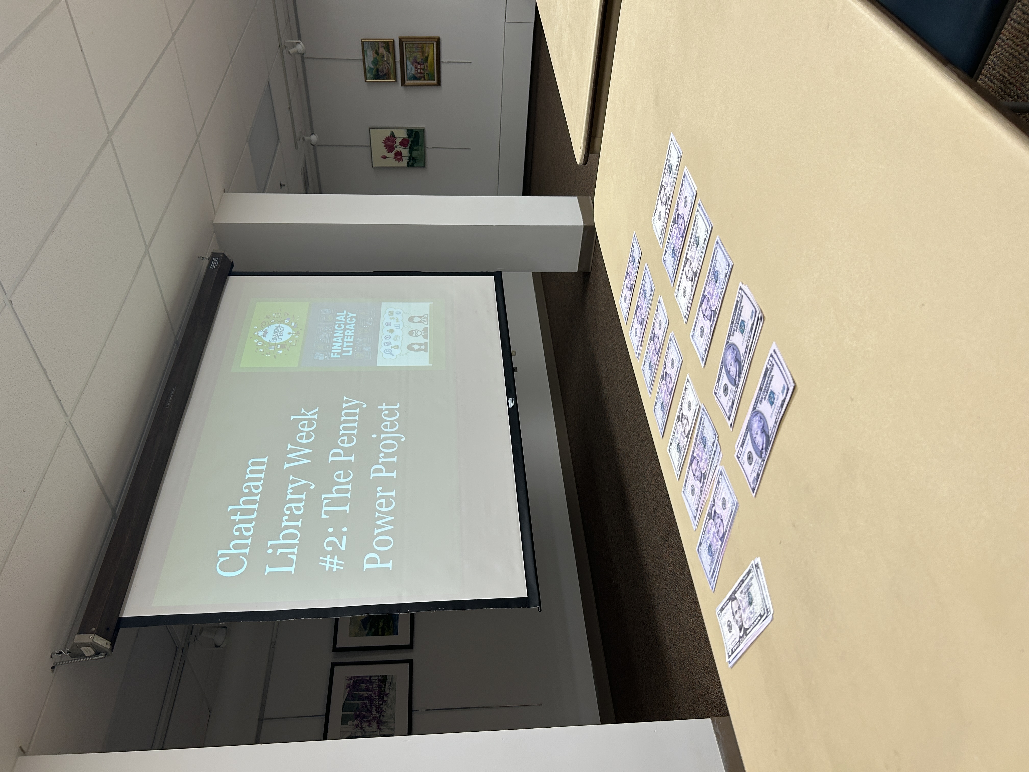 Chatham Library presentation with currency display